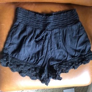 Cute black beach / pool aerie shorts crochet
